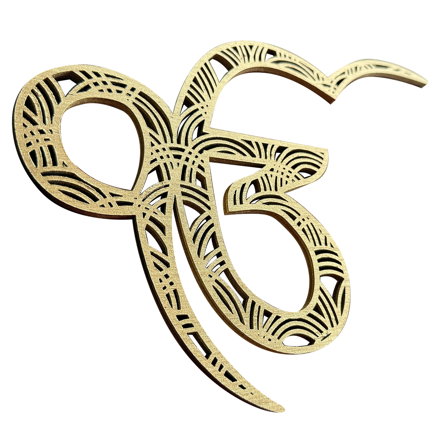 Golden Ik Onkar Wooden Wall Art – A Symbol of Divine Blessings
