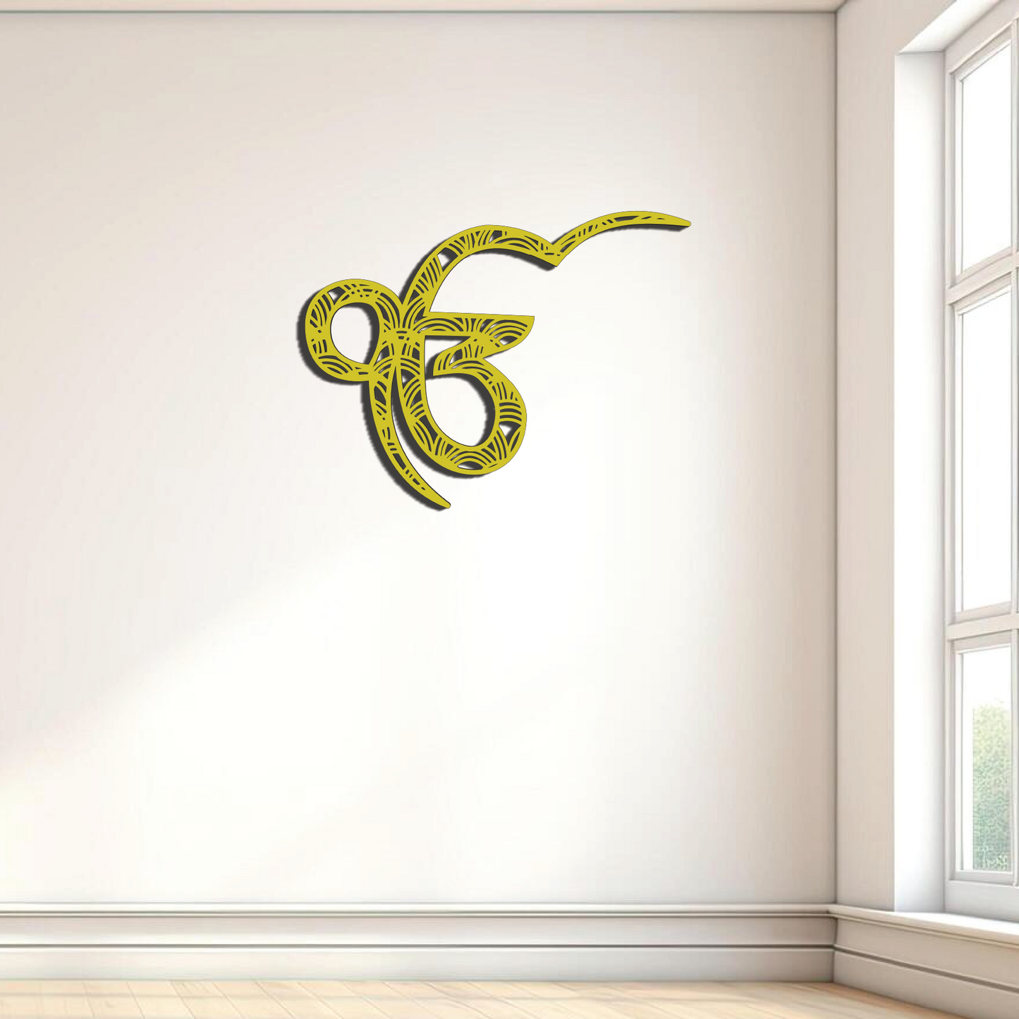 Golden Ik Onkar Wooden Wall Art – A Symbol of Divine Blessings